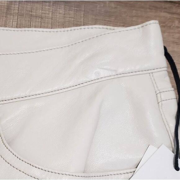 Agolde Recycled Leather 90's Pinch Waist Pants In Powder Size 30 NWT - Picture 11 of 15